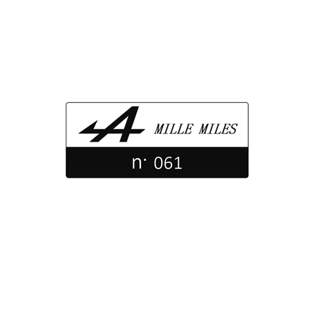 Renault Alpine Mille miles Gümüş siyah plastik  etiket